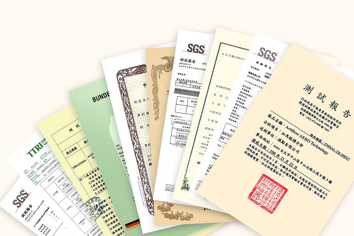 產品的品質與安全是 Artificer 一貫的堅持